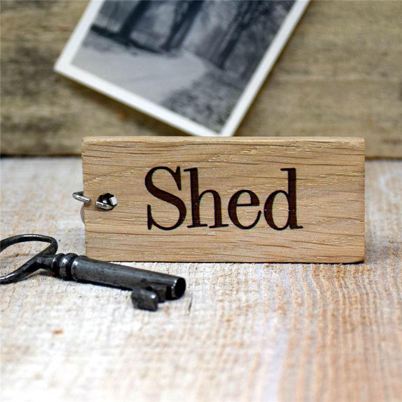 Order Solid Oak key ring :  The Shed