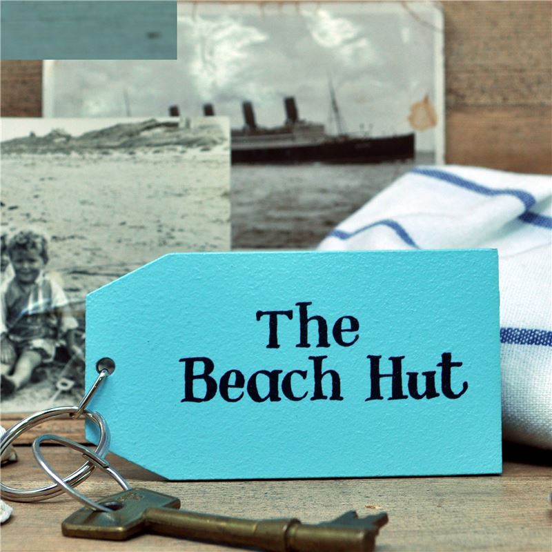 Order Hand Painted Key Ring:  The Beach Hut