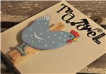 Order Hand Painted Wooden Peg:  Blue hen tea towel