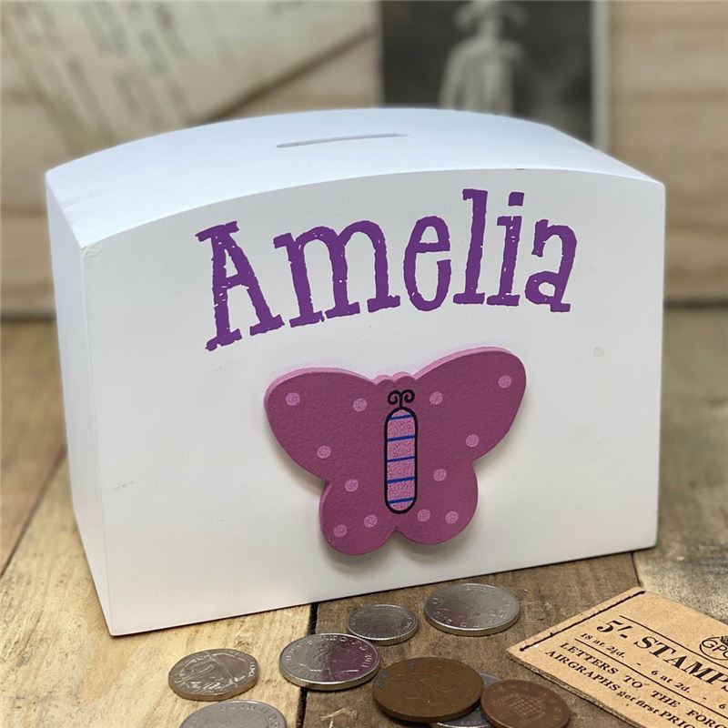Order Personalised Butterfly money box