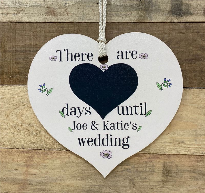 Order Personalised days to wedding heart