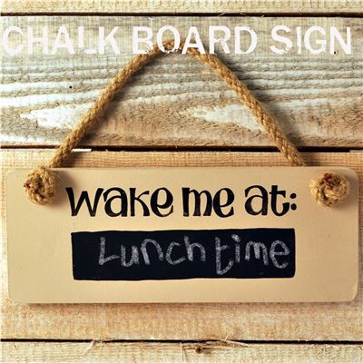 Wooden Door Sign: Wake me at... (with chalkboard) 9.5cm x h 24.5cm l Wooden Door Sign: Wake me at... (with chalkboard) 9.5cm x h 24.5cm l
