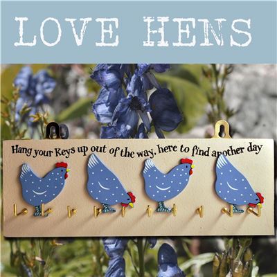Pecking hens key rack