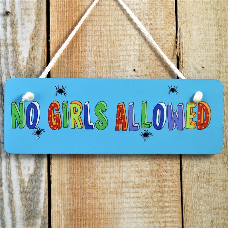 Hand Painted Wooden Door Sign: No Girls Allowed Each Hand Painted Wooden Door Sign: No Girls Allowed Each