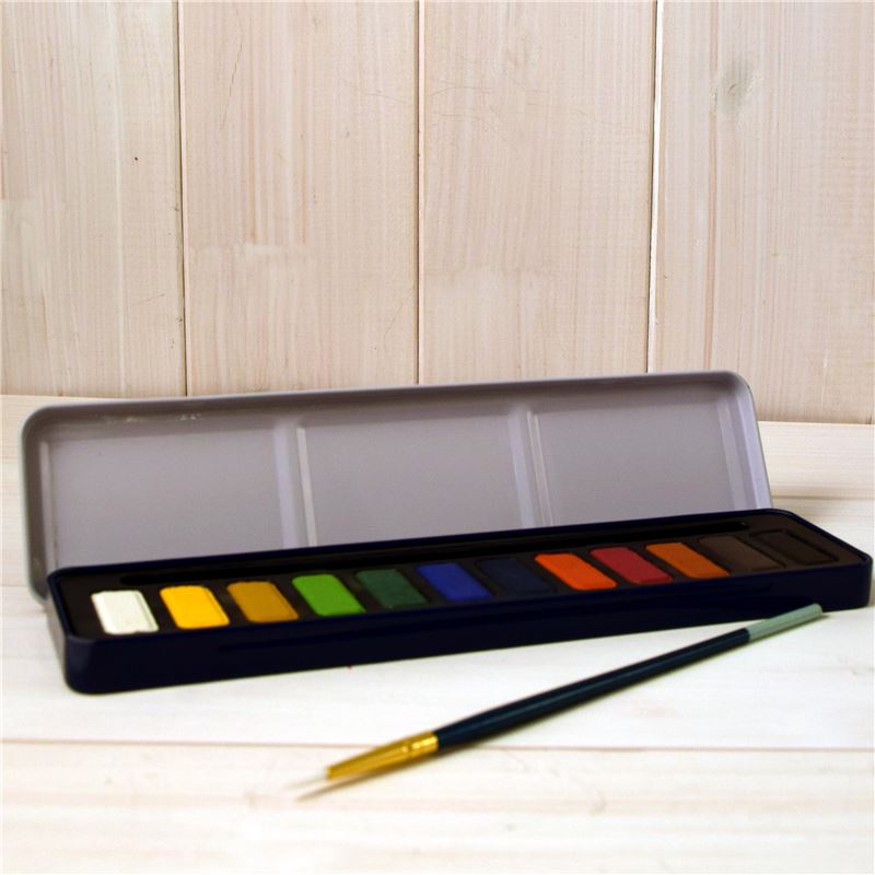 Order 12 Colour Watercolour Tin with Brush