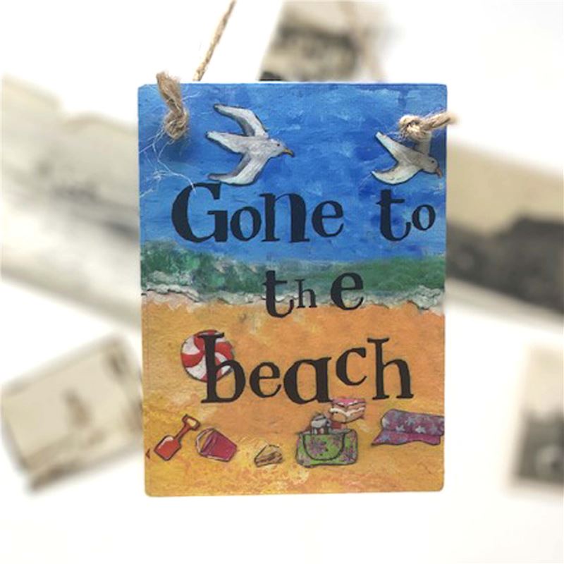 Order Gone To The Beach Illustrated Hanging Sign