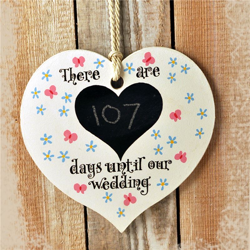 Order Hand Painted Wooden Heart Sign: Wedding (Meadow)