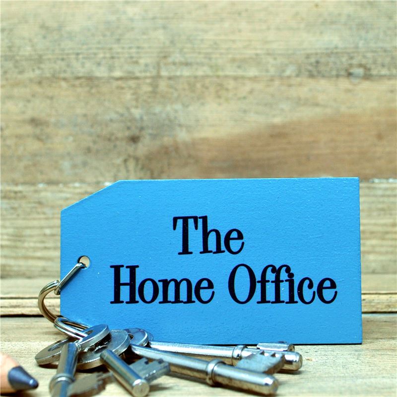 Order Hand painted key ring :  The Home Office