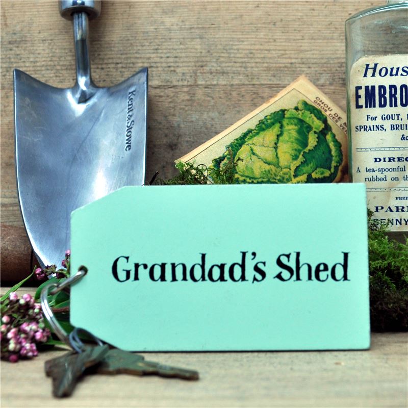 Order Wooden Key Ring:  Grandad‘s Shed