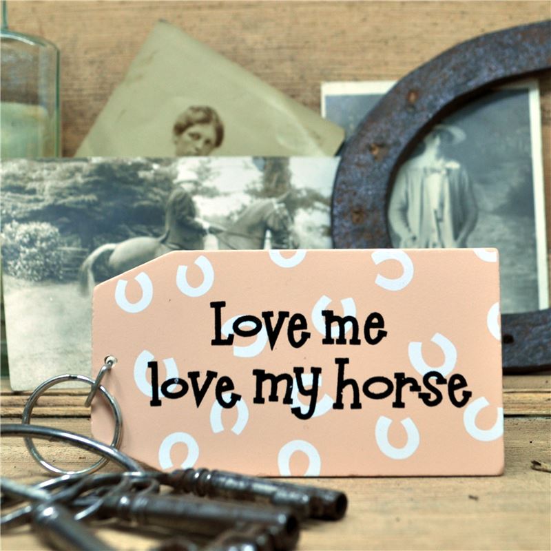 Order Wooden Key Ring:  Love me love my horse