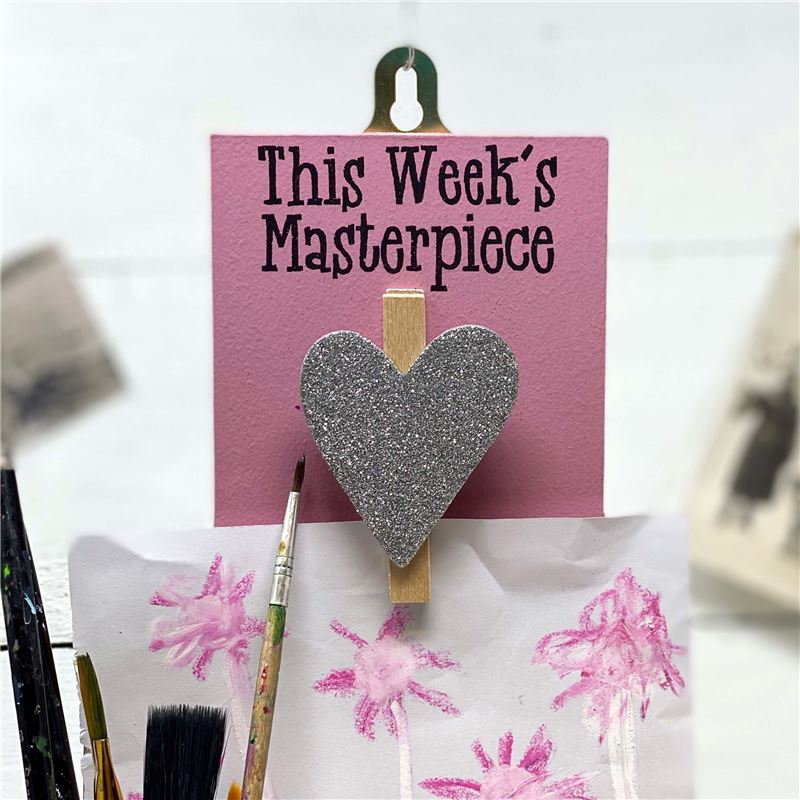 Order Hand Painted Wooden Peg:  This weeks masterpiece (purple sparkly heart)