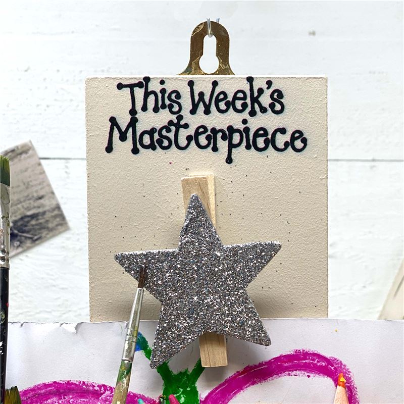 Order Hand Painted Wooden Peg:  This week‘s masterpiece (silver sparkly star)