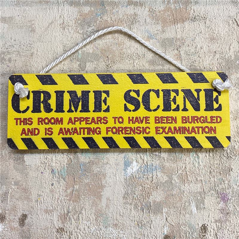 Order Hand Painted Wooden Door Sign:  Crime Scene