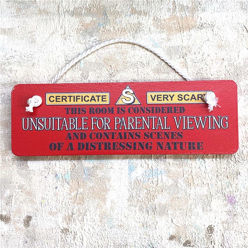 Order Hand Painted Wooden Door Sign:  Parental Warning