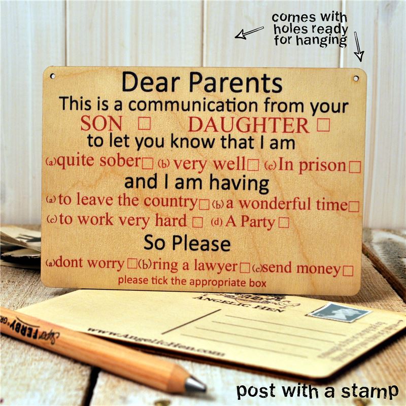 Order Dear Parents,  I am...tick as appropriate!