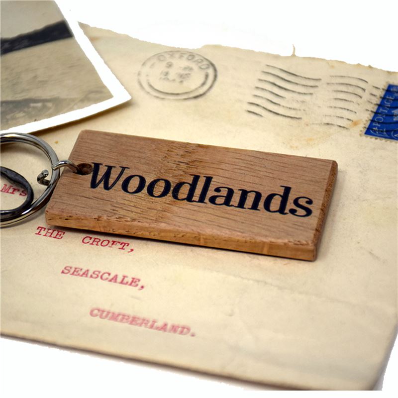 Order Solid oak wooden key ring