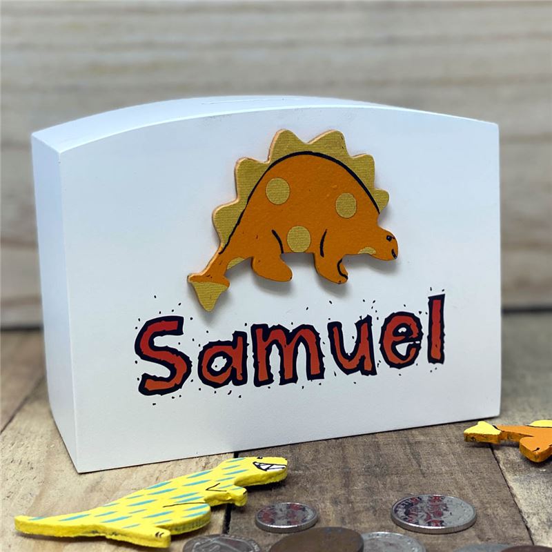 Order Personalised Dinosaur money box