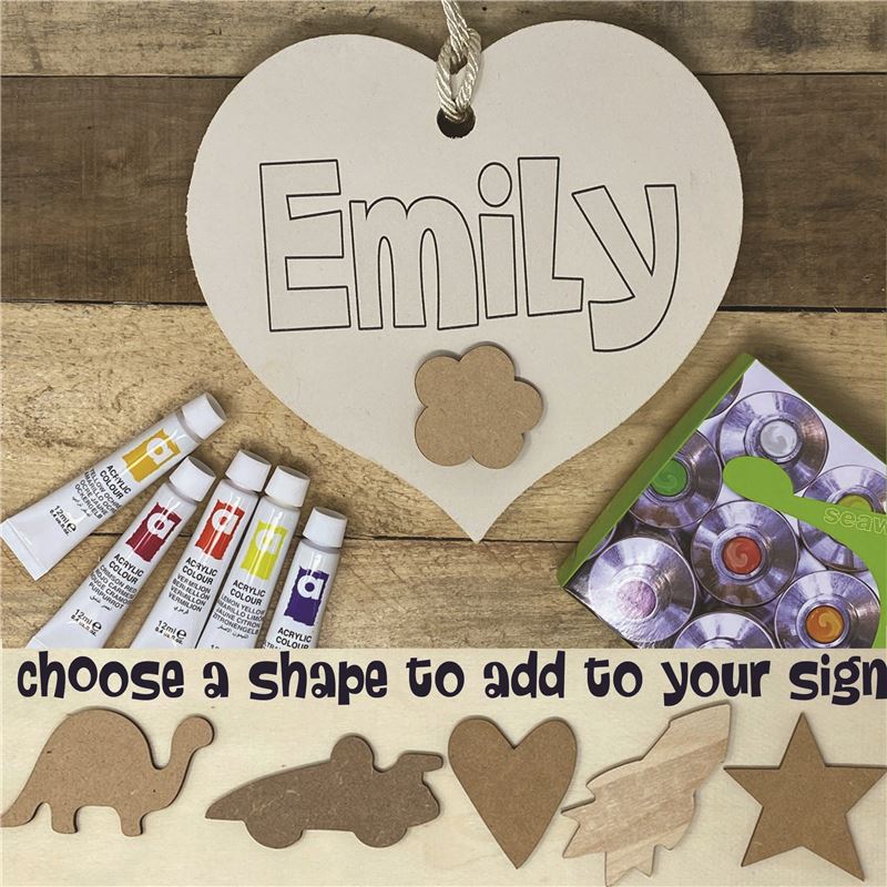 Order 'Personalised Paint Your Own Heart Sign' art kit