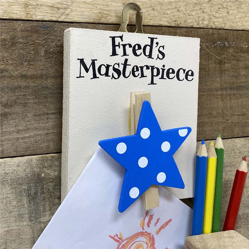 Order Personalised Masterpiece Peg Blue Spotty Star