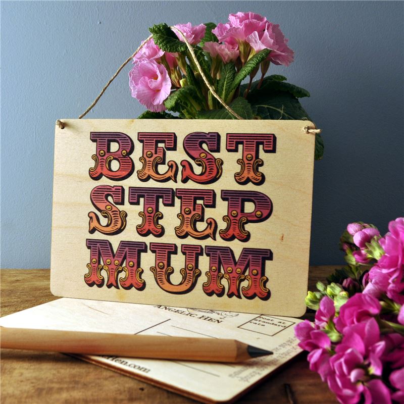 Wooden Postcard - Best Step Mum
