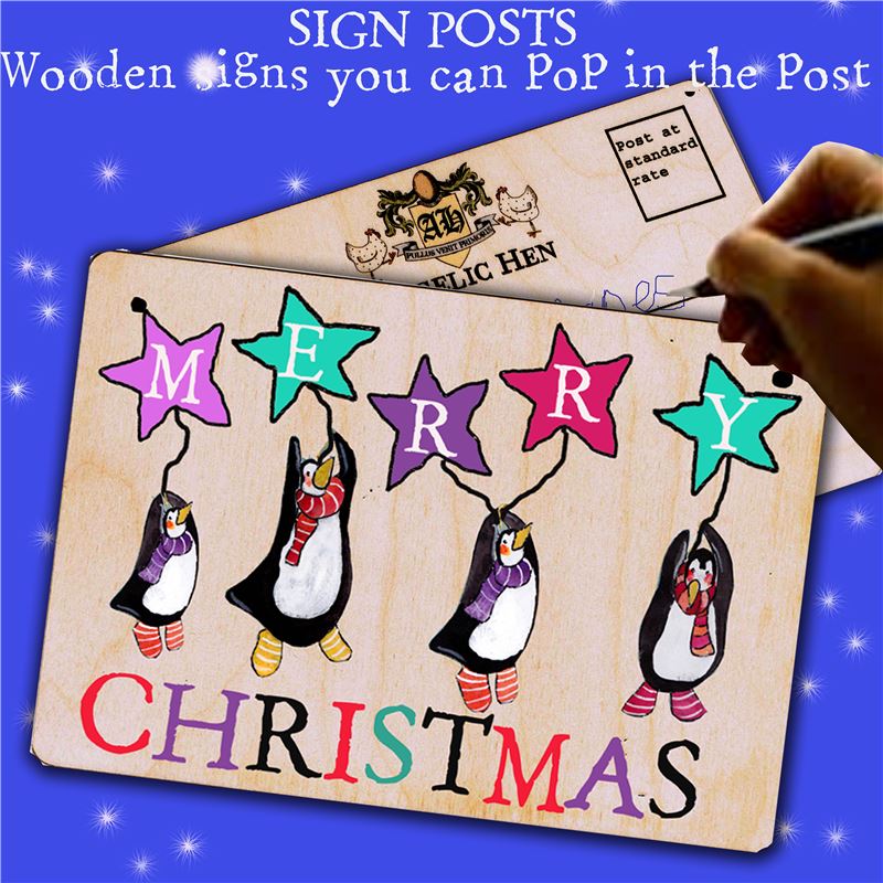 Sign Posts - Merry Christmas Penguins