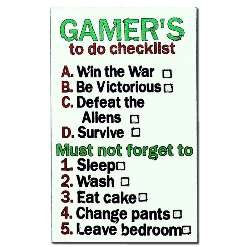 Gamer‘s Checklist
