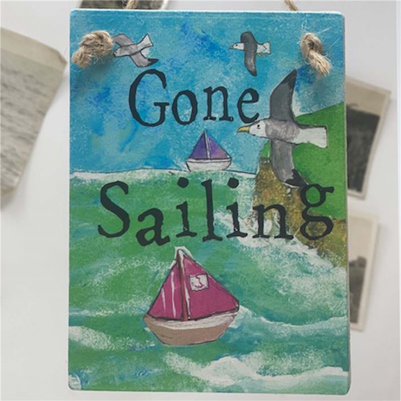 Gone Sailing Illustrated Hanging Sign