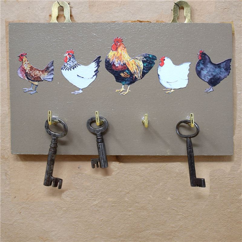 Breed of Hens Key Four Hook key rack