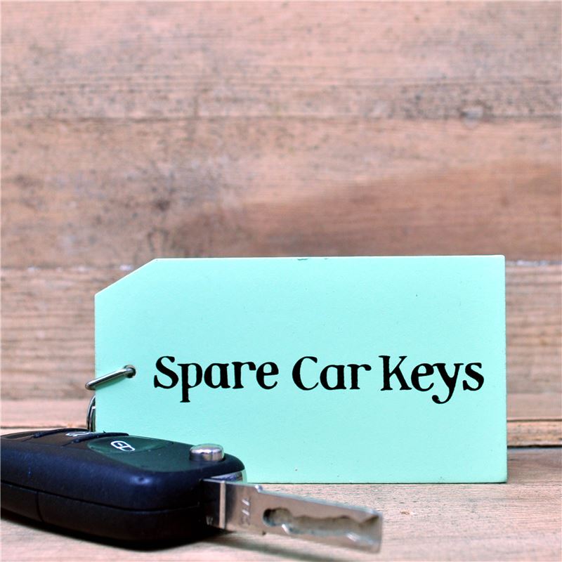 Wooden Key Ring:  Spare Car Keys