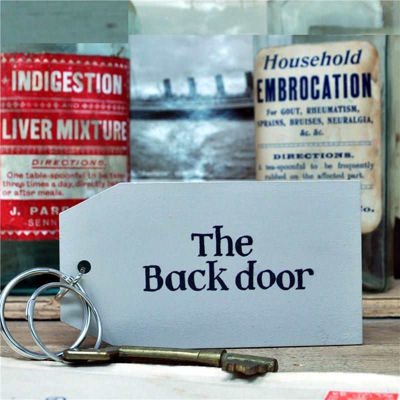 Wooden Key Ring:  The Back Door