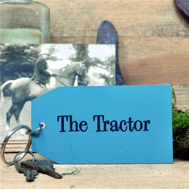 Wooden Key Ring:  The Tractor
