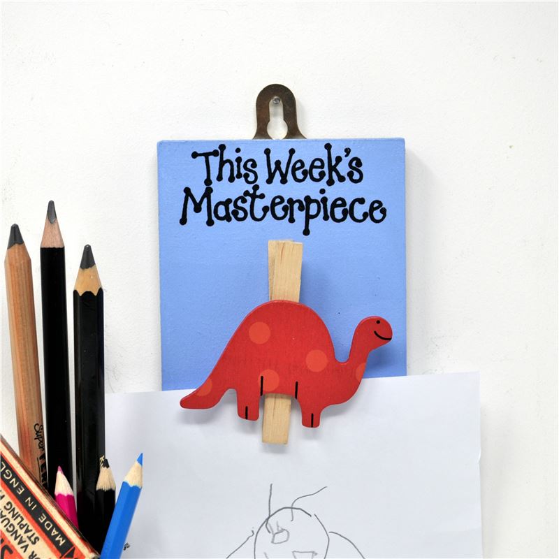 Hand painted wooden peg:  This week‘s masterpiece - Dinosaur