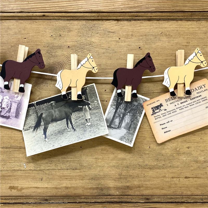  String of hand painted wooden pegs:  ponies